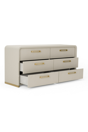 Beige Leatherette 6-Drawer Dresser | OROA Modern Florence | Oroa.com