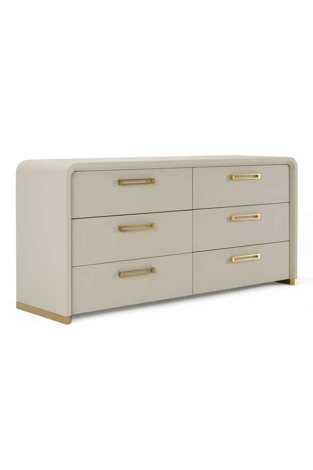Beige Leatherette 6-Drawer Dresser | OROA Modern Florence | Oroa.com