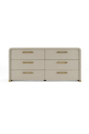 Beige Leatherette 6-Drawer Dresser | OROA Modern Florence | Oroa.com