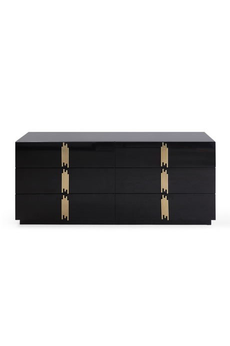 Mirrored Black 6-Drawer Dresser | OROA Modern Token | Oroa.com