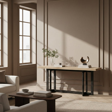   Natural Oak Veneer Console Table | Oroa.com