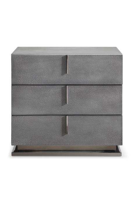 Gray Crackle 3-Drawer Nightstand | OROA Modern Buckley | Oroa.com