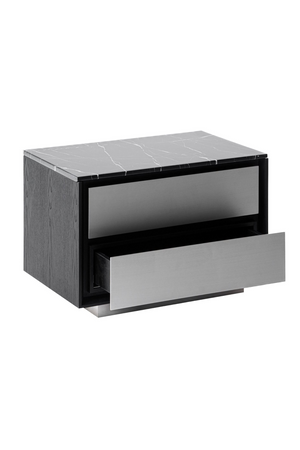 2-Drawer Aluminum Nightstand | OROA Modern Concord | Oroa.com
