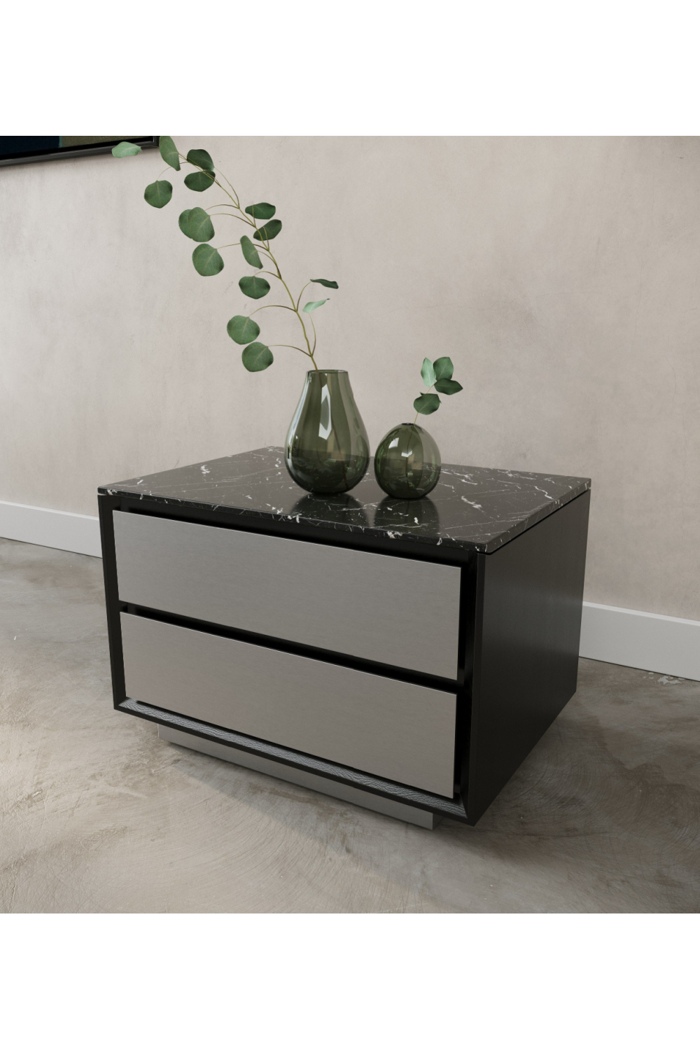 2-Drawer Aluminum Nightstand | OROA Modern Concord | Oroa.com