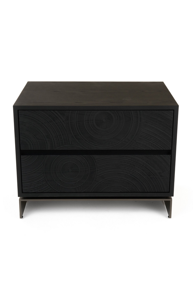 Matte Black Ash 2-Drawer Nightstand | OROA Modern Cirque | Oroa.com