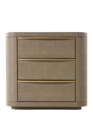 Beige Shagreen 3-Drawer Nightstand | OROA Modern Lois | Oroa.com