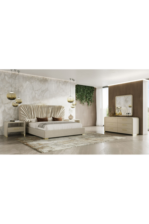 Beige Leatherette Nightstand | OROA Modern Florence | Oroa.com