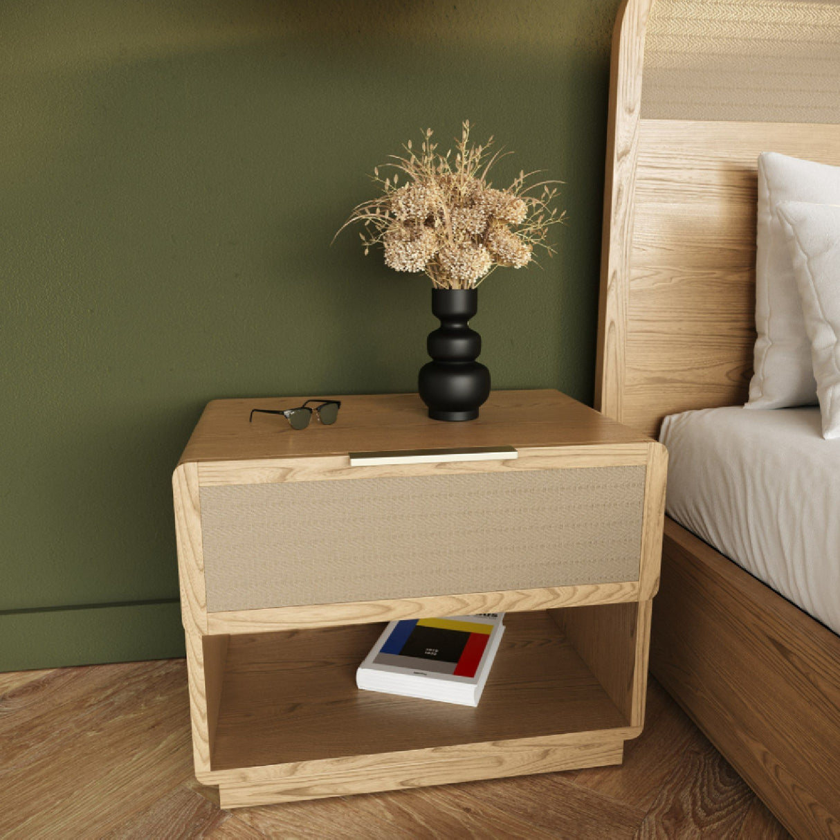   Rattan Drawer Nightstand | Oroa.com