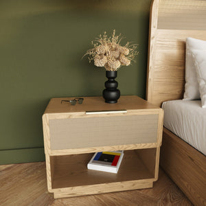   Rattan Drawer Nightstand | Oroa.com