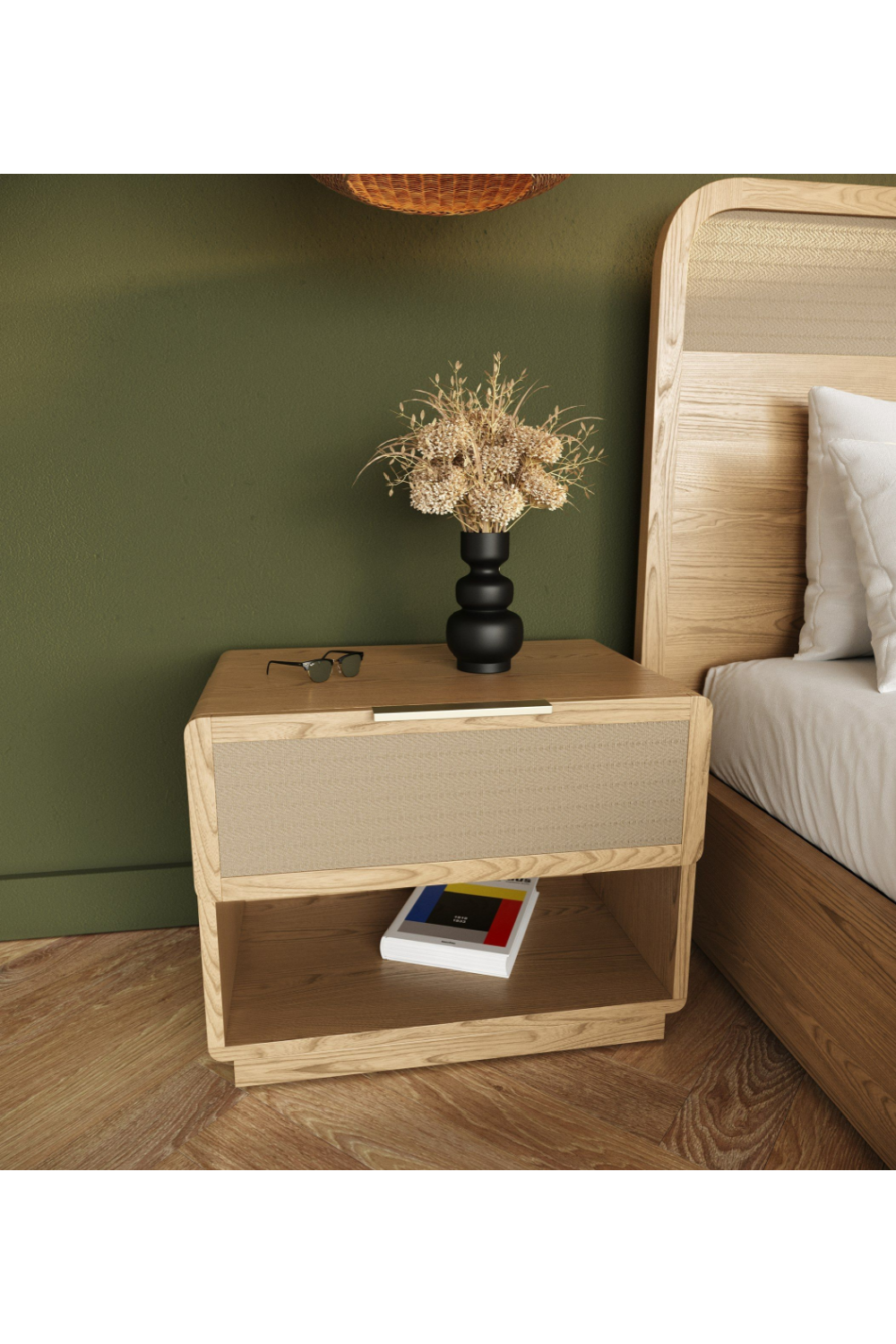 Rattan Drawer Nightstand | OROA Modern Gavin | Oroa.com
