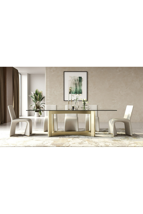 Brushed Brass Base Dining Table | OROA Modern Mingus | Oroa.com
