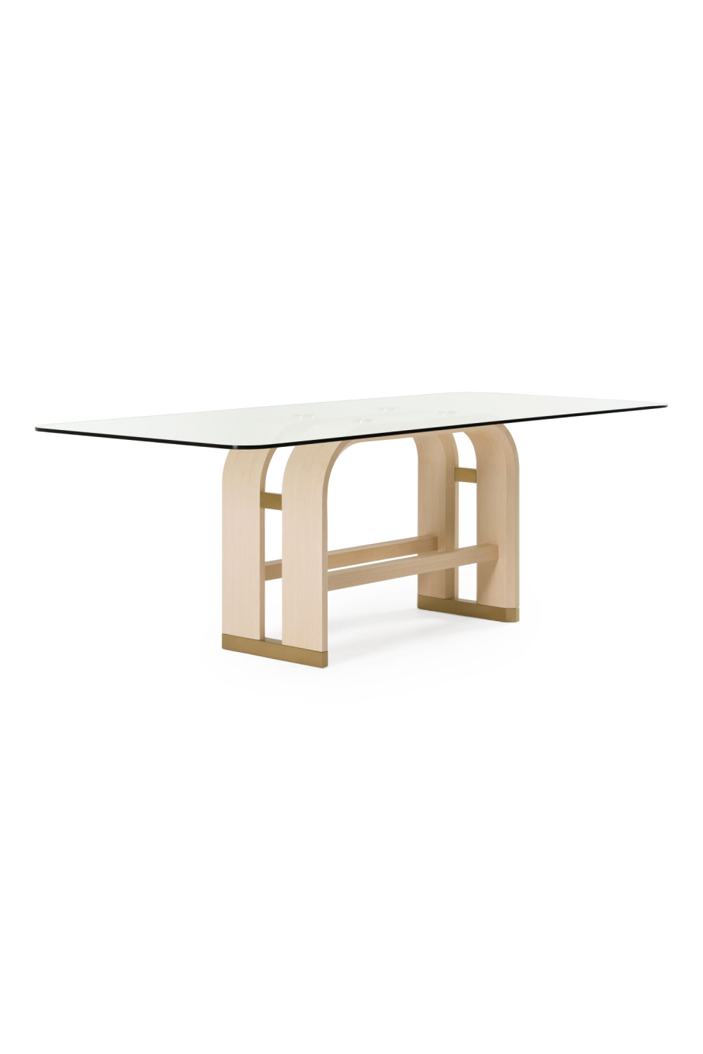 Oak Base Glass Dining Table | OROA Modern Florence | Oroa.com