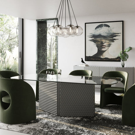   Patterned Silver Dining Table | Oroa.com