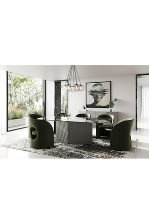 Patterned Silver Dining Table | OROA Modern Raphael | Oroa.com