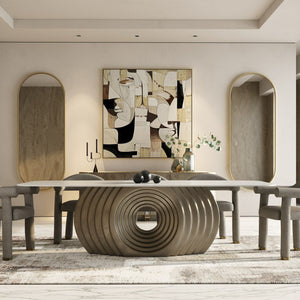   Bronze Fiberglass Base Dining Table | Oroa.com
