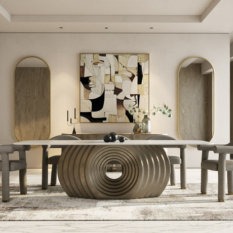   Bronze Fiberglass Base Dining Table | Oroa.com