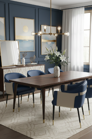 Blue Vegan Leather Dining Chair | OROA Modern Calderon | Oroa.com