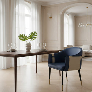 Blue Vegan Leather Dining Chair | OROA Modern Calderon