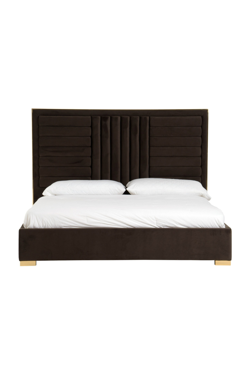 Dark Brown Velvet Bed | OROA Modern Daystar | Oroa.com