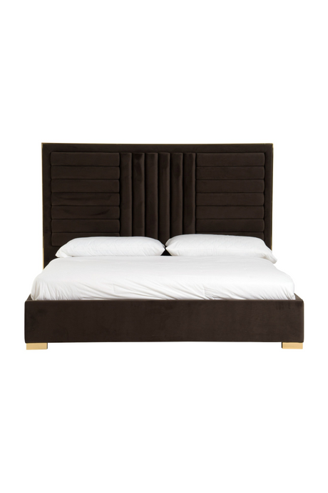 Dark Brown Velvet Bed | OROA Modern Daystar | Oroa.com