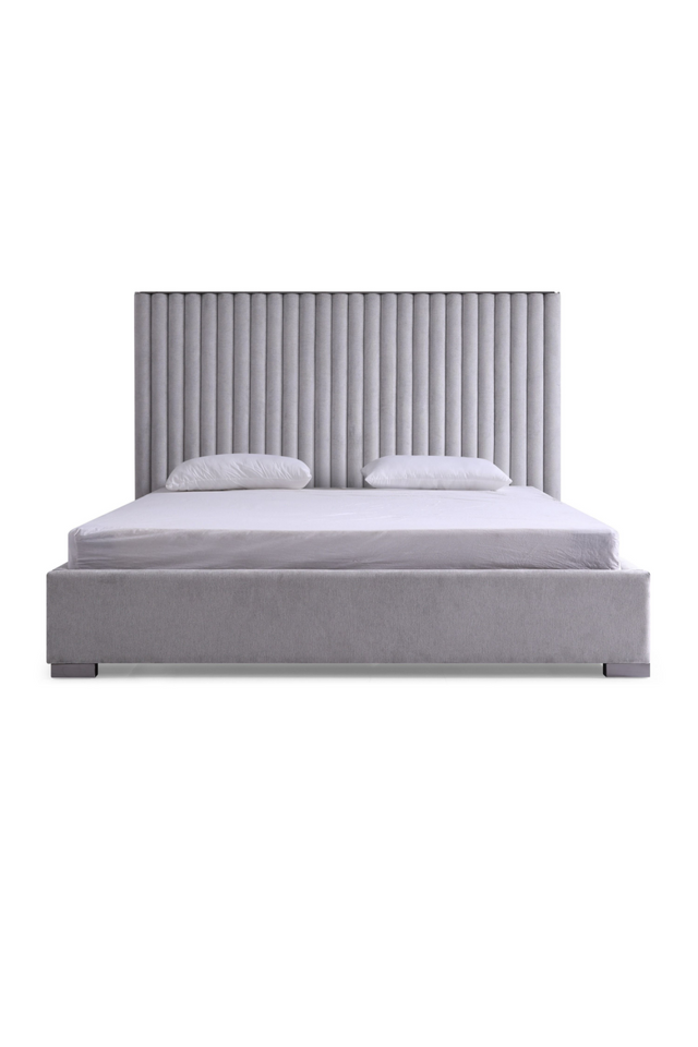 Gray Velvet King Platform Bed | OROA Modern Splendor | Oroa.com