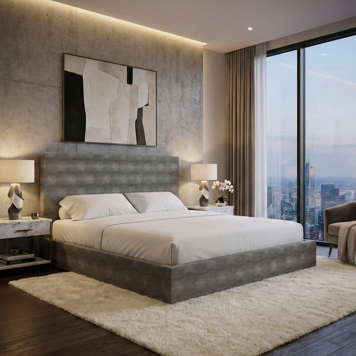   Dark Shagreen Bed | Oroa.com