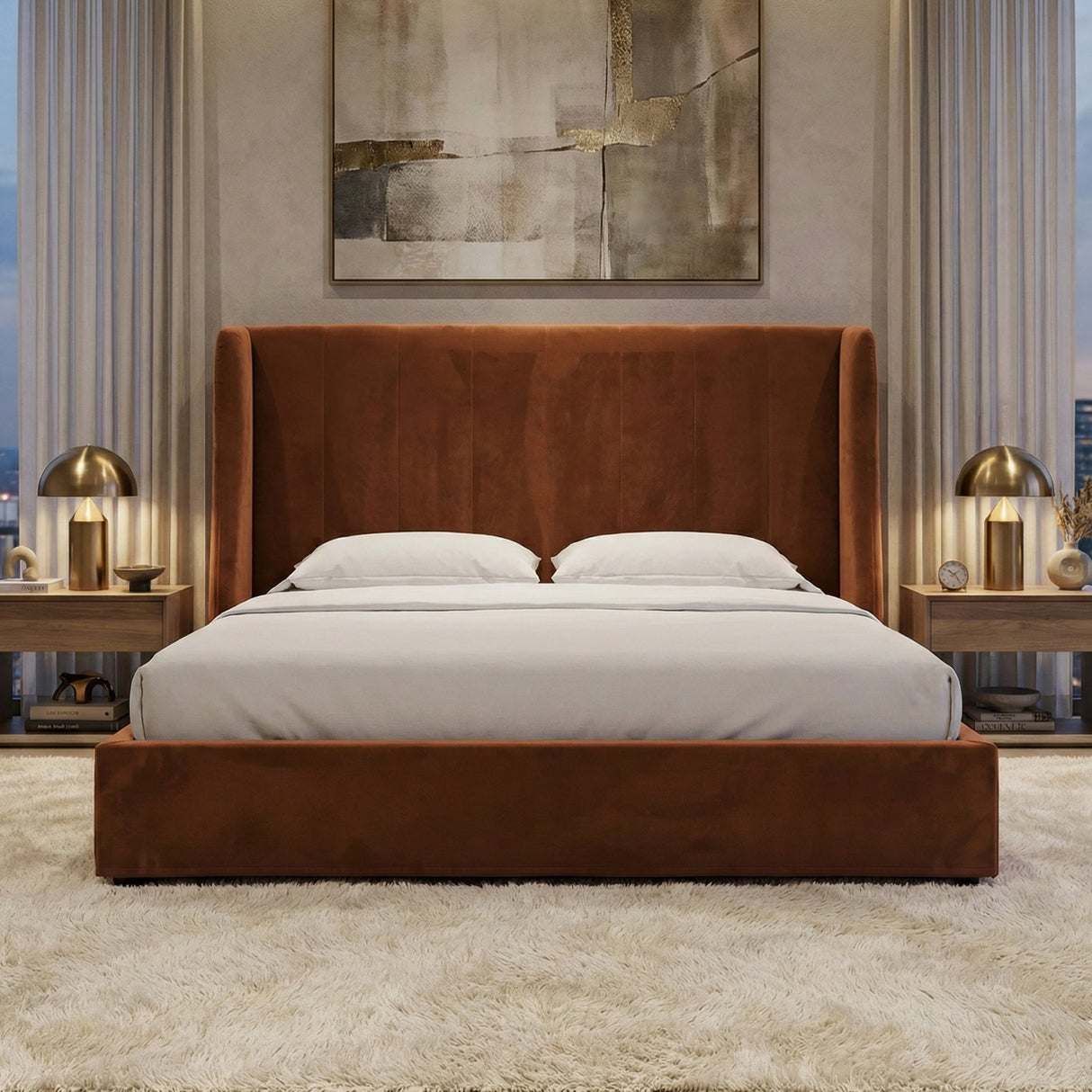   Orange Upholstered Bed | Oroa.com