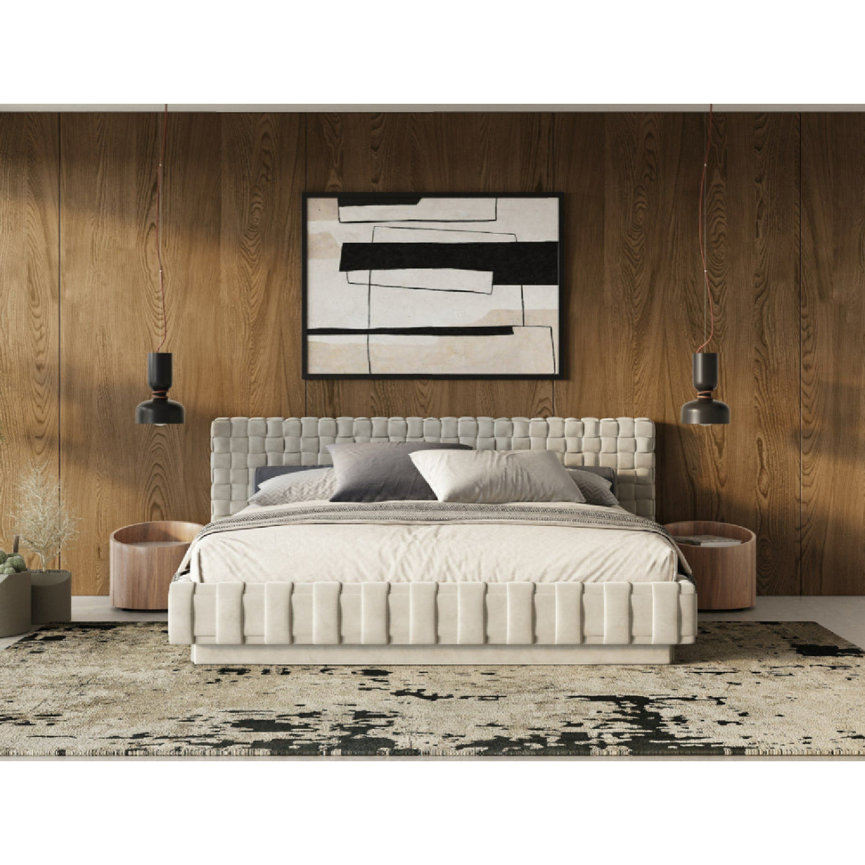 Gray Velvet Bed | OROA Modern Concord