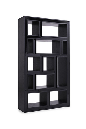 Black Glass Staggered Bookshelf | OROA Modern Suffolk | Oroa.com