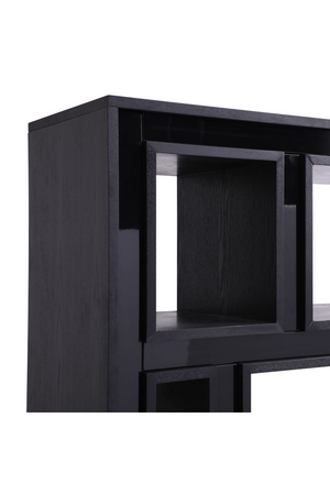 Black Glass Staggered Bookshelf | OROA Modern Suffolk | Oroa.com