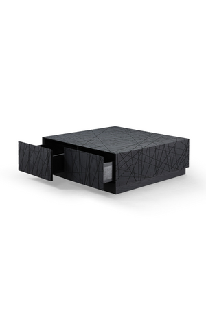 Black Square 4-Drawer Coffee Table | OROA Modern Kenda | Oroa.com