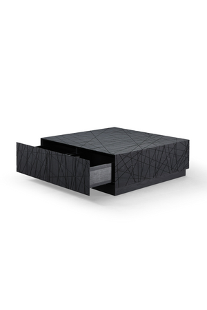 Black Square 4-Drawer Coffee Table | OROA Modern Kenda | Oroa.com