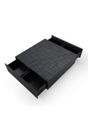 Black Square 4-Drawer Coffee Table | OROA Modern Kenda | Oroa.com