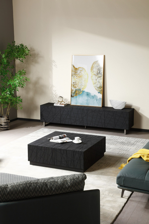 Black Square 4-Drawer Coffee Table | OROA Modern Kenda | Oroa.com