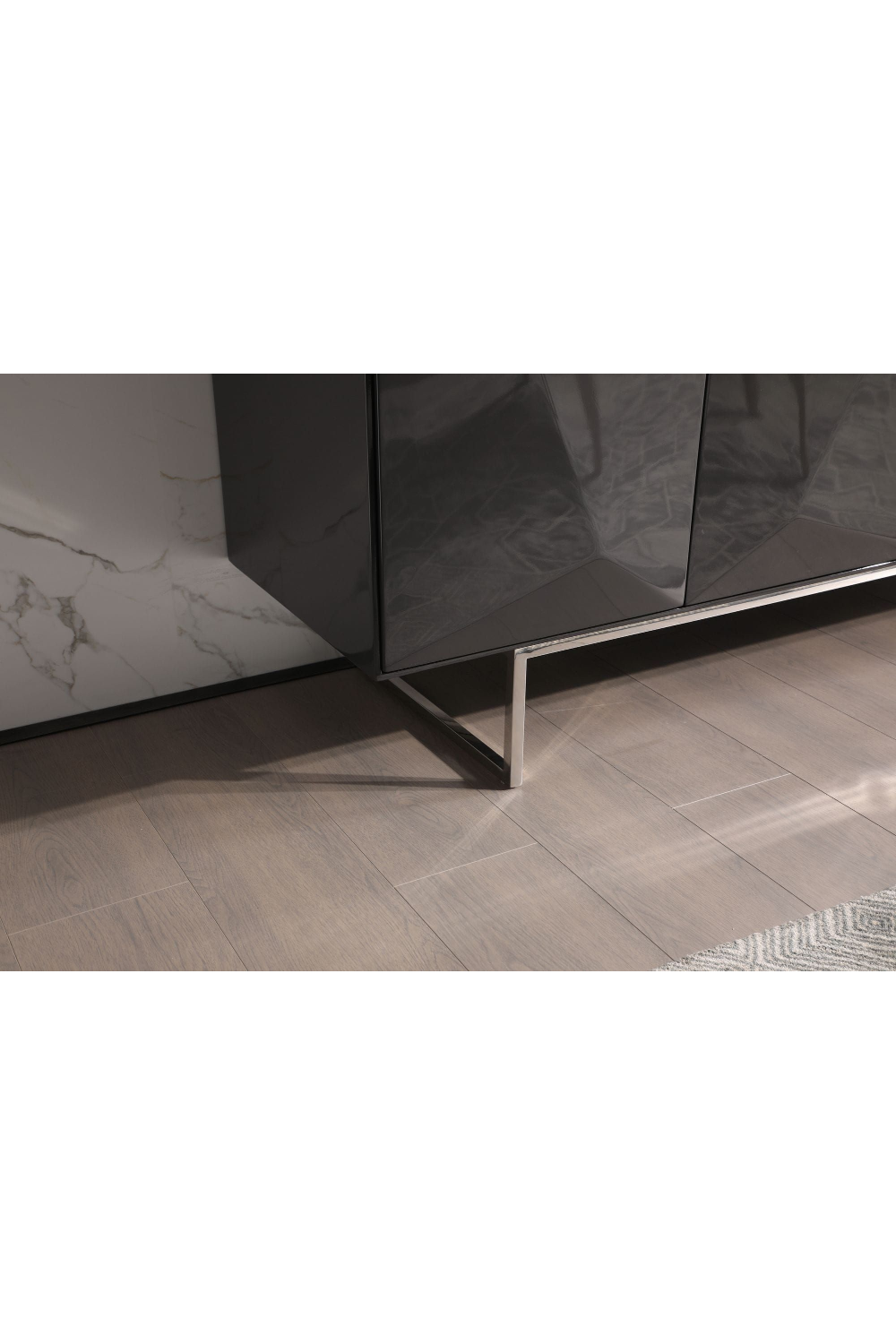 Gray Faceted 4-Door Sideboard | OROA Modern Vanguard | Oroa.com