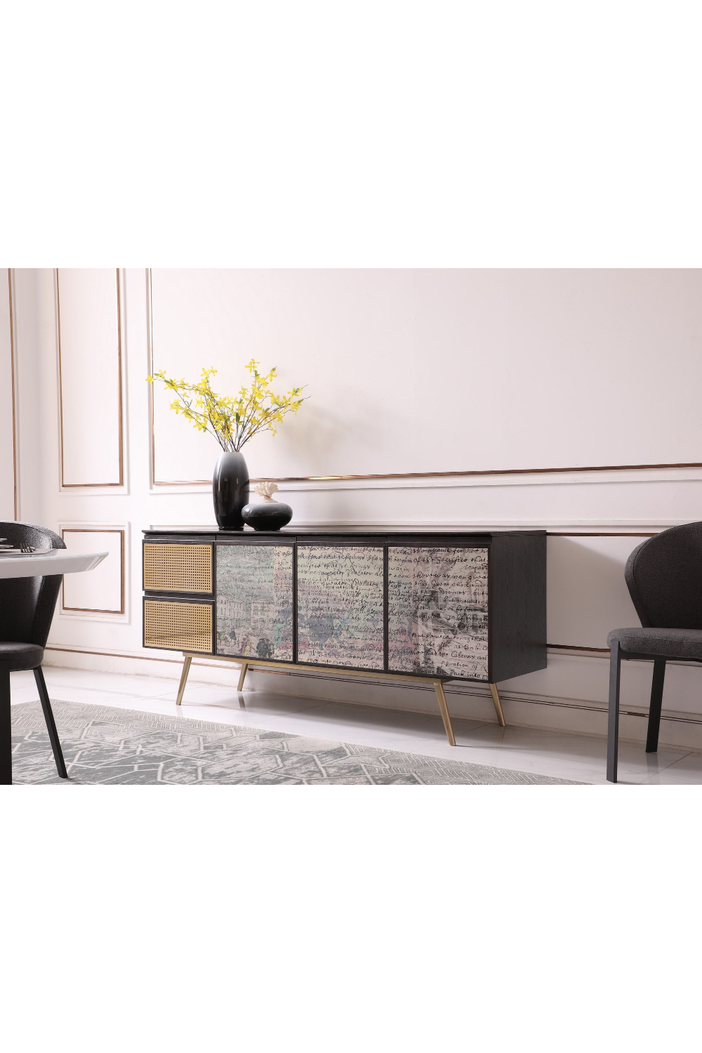   Smoked Ash 3-Door Sideboard | Oroa.com