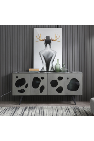 Matte Gray 4-Door Sideboard | OROA Modern Fontana | Oroa.com