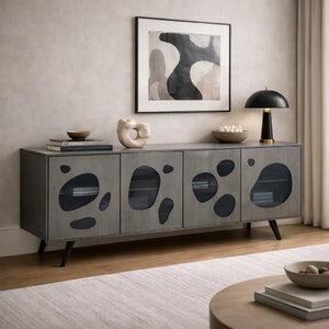   Matte Gray 4-Door Sideboard | Oroa.com