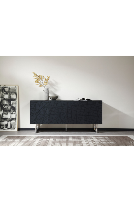Black Ash 4-Door Sideboard | OROA Modern Kenda | Oroa.com