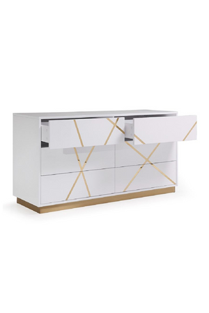 Glossy White 6-Drawer Dresser | OROA Modern Nixa | Oroa.com