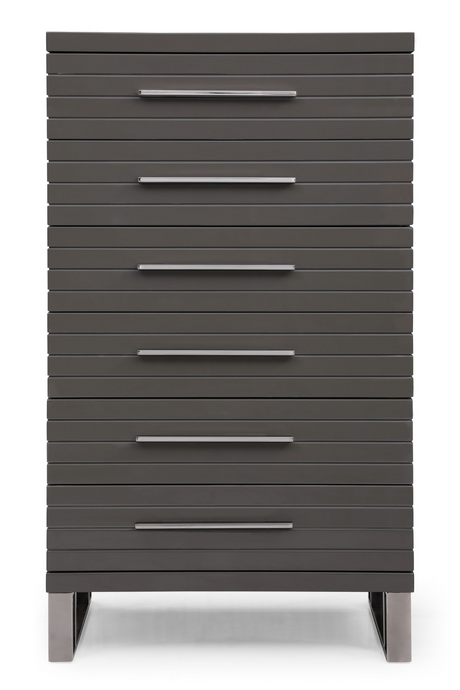 Gray Slatted 6-Drawer Chest | OROA Modern Splendor | Oroa.com