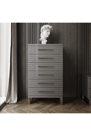 Gray Slatted 6-Drawer Chest | OROA Modern Splendor | Oroa.com