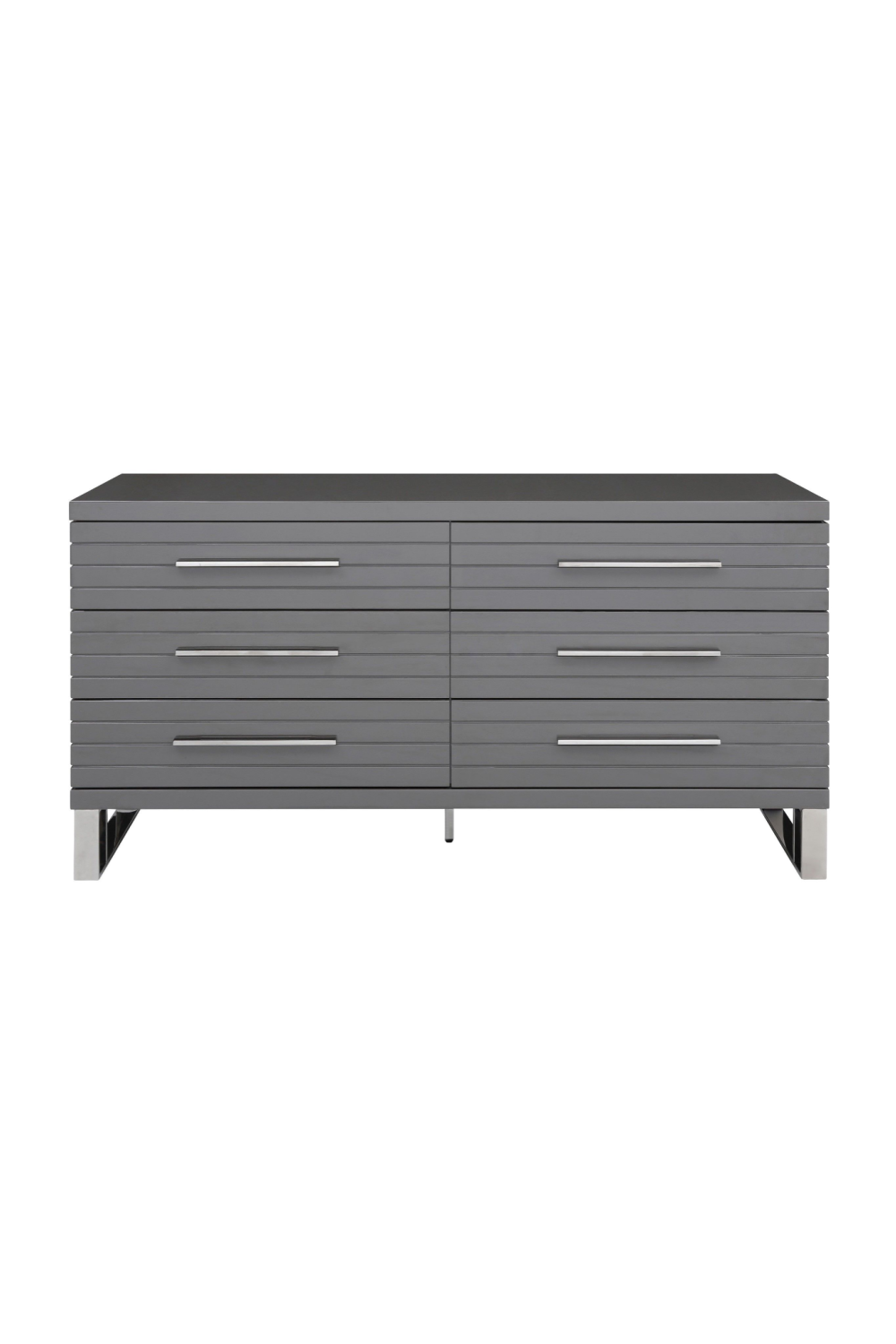 Gray Slatted 6-Drawer Dresser | OROA Modern Splendor | Oroa.com