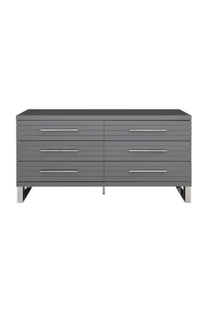 Gray Slatted 6-Drawer Dresser | OROA Modern Splendor | Oroa.com