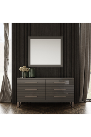 Gray Slatted 6-Drawer Dresser | OROA Modern Splendor | Oroa.com