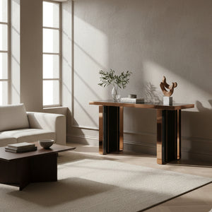 Black Glass Console Table | OROA Modern Cartier