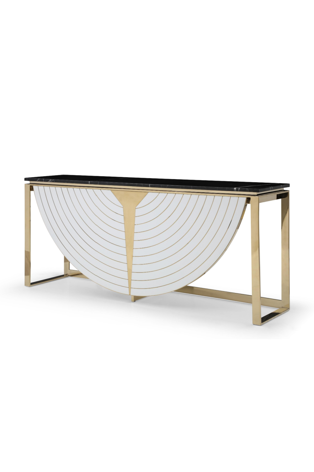 Gold-Framed Black Marble Console | OROA Modern Flavio | Oroa.com
