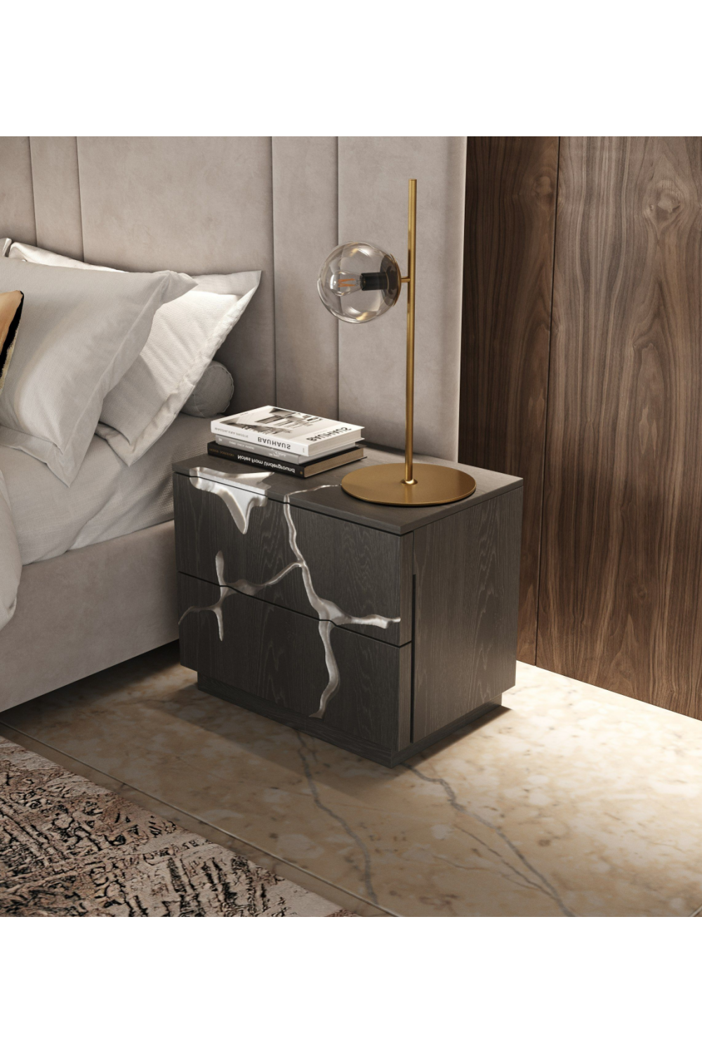 Matte Brown 2-Drawer Nightstand | OROA Modern Aspen | Oroa.com