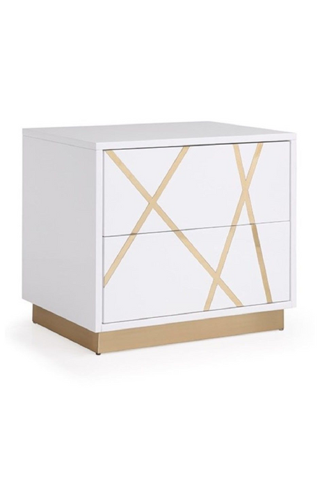 White 2-Drawer Nightstand | OROA Modern Nixa | Oroa.com
