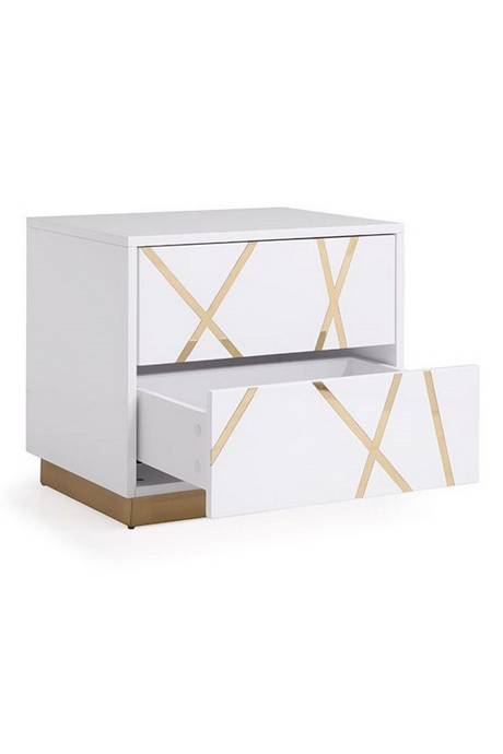 White 2-Drawer Nightstand | OROA Modern Nixa | Oroa.com